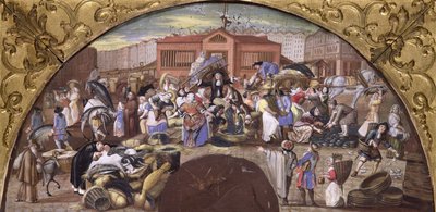 Il mercato del pesce a Les Halles, c.1660 da French School