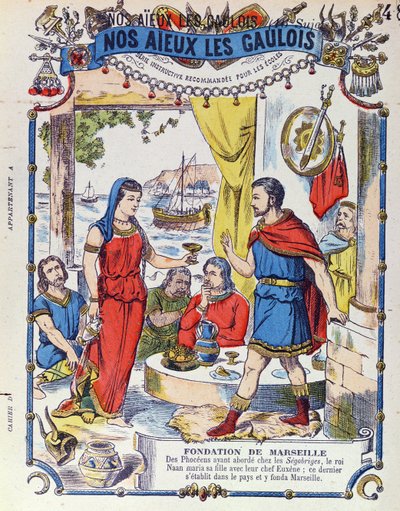La Fondazione di Marsiglia nel 600 a.C., da Nos Aieux les Gaulois da French School