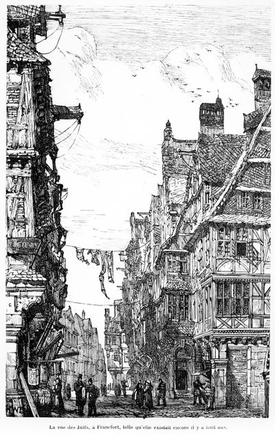 La Judengasse di Francoforte, c.1860-70 da French School