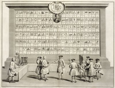 I Massoni Liberi, con segni per le varie logge, da Le Cerimonie della Religione e del Costume, c.1733 da French School