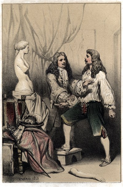 Lo scultore francese Pierre Puget (1620-1694) apprensivo di rompere la sua Venere a seguito della proposta mediocre del suo committente. Tavola tratta da 