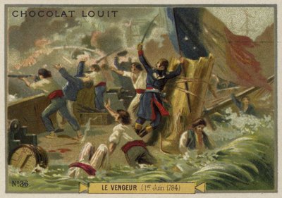 La nave da guerra francese Vengeur alla Battaglia di Ushant (Glorioso Primo di Giugno), 1794 da French School