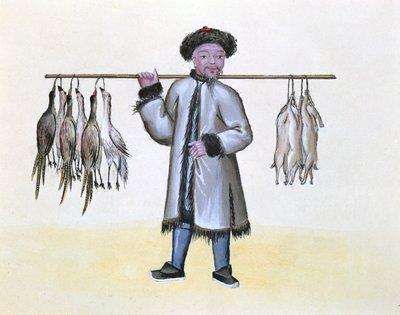 Il mercante di selvaggina, da un libro sui richiami di strada di Pechino, c.1785 da French School