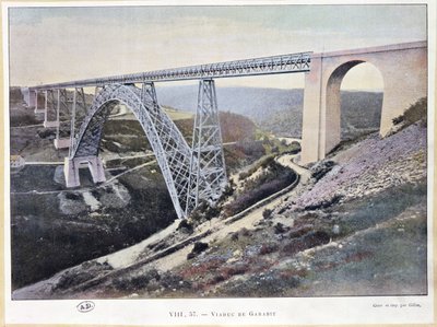 Il Viadotto di Garabit, costruito 1882-84, stampato da Gillot da French School