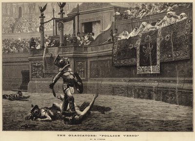 I Gladiatori, "Pollice Verso" (incisione) da French School