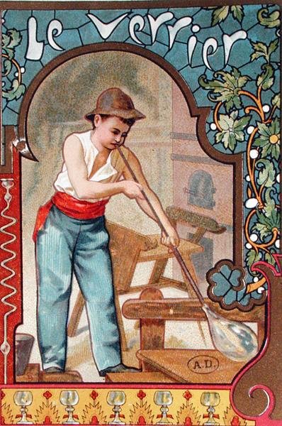 Il soffiatore di vetro, c.1899 da French School