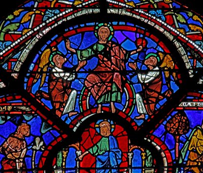 La finestra del Buon Samaritano: Cristo come la Redenzione da French School