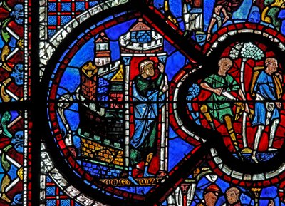 La finestra del Buon Samaritano: un uomo lascia Gerusalemme da French School