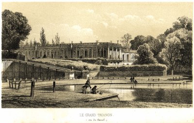 Il Grand Trianon, visto dal canale a Versailles nel 1857 da French School