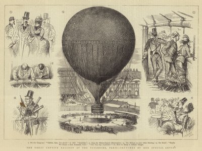 Il grande pallone frenato alle Tuileries, Parigi da French School