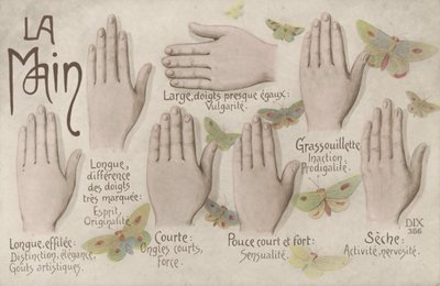 La mano (litografia a colori) da French School
