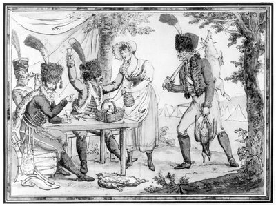 Gli ussari e la vivandiera, 1803 da French School