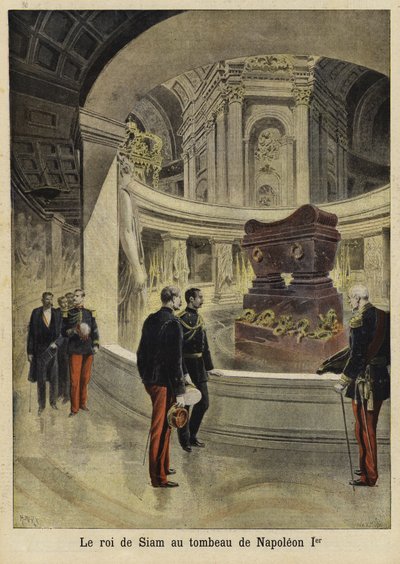 Il Re del Siam visita la tomba di Napoleone I, Parigi, 1897 da French School