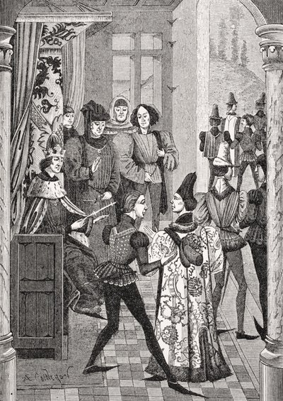 La corte del re o Gran Consiglio, da una miniatura nelle 