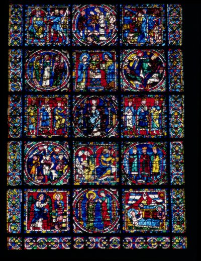 La Vita di Cristo, Ciclo del Nuovo Testamento, metà inferiore della vetrata, c.1145-50 da French School