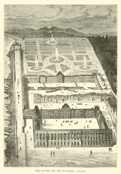 Il Louvre e le Tuileries da French School