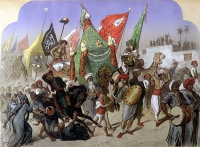 Il Mahmal: Ritorno del Tappeto Sacro della Mecca - in "Modern Egypt" di Henri de Monte, ca. 1870 da French School