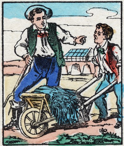 Il giardiniere. Incisione in "La chanson des métiers". Immagine di Epinal, fine XIX secolo. Collezione privata da French School