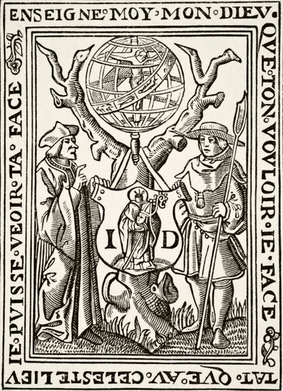 Il Marchio di Jehan St Denis, Libraio Parigino, da Scienza e Letteratura nel Medioevo di Paul Lacroix pub. Londra 1878 da French School