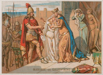 Il matrimonio di Galeswintha con re Chilperico I da French School