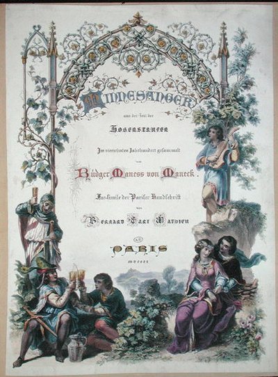 I Minnesänger al tempo degli Hohenstaufen, facsimile di un manoscritto parigino da French School