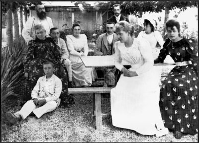 Le famiglie Monet e Hoschede, c.1880 da French School
