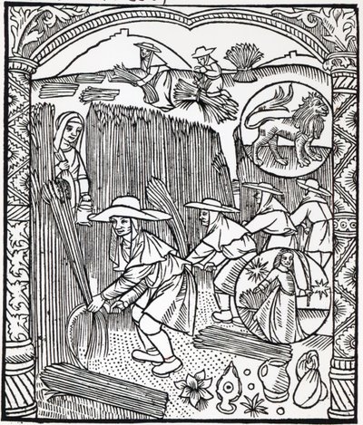 Il mese di agosto, da un calendario dei pastori, 1496 da French School
