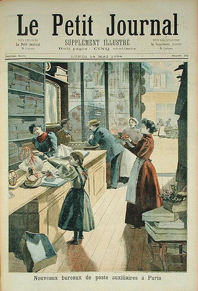 Il nuovo ufficio postale ausiliario a Parigi, da Le Petit Journal, 18 maggio 1894 da French School
