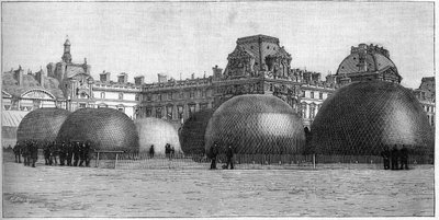 Il Parc des Ballons allestito alle Tuileries durante la festa di Parigi nel 1888. da French School