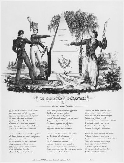 Il giuramento polacco, canzone dei lancieri polacchi, c.1830 da French School