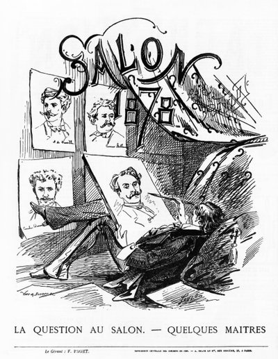 La domanda al Salon - Qualche maestro? Salon di Parigi del 1878 da French School