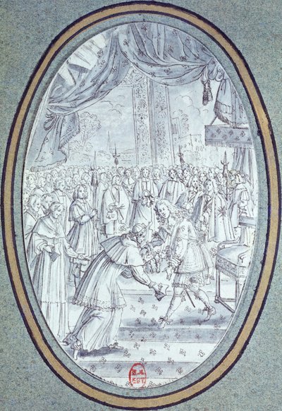 La Ricezione del Cardinale Flavio Chigi (1631-93) da parte di Luigi XIV (1638-1715) 29 luglio 1664 da French School