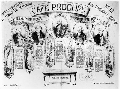 La riapertura del Café Procope, 1872 da French School