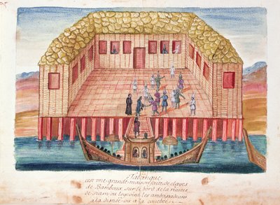 La residenza degli ambasciatori francesi in Siam, da un resoconto dei gesuiti in Siam, 1688 da French School