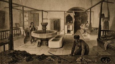 La sala di riposo dei bagni tartari da French School
