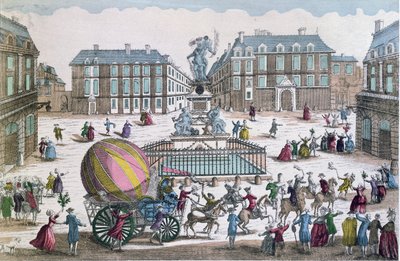 Il ritorno il 2 dicembre 1783 al laboratorio in Place des Victoires del pallone di Jacques Charles e Nicholas Robert da French School