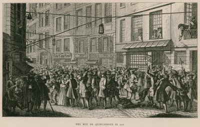 La Rue de Quincampoix nel 1718 da French School