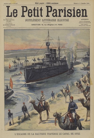 La flotta baltica russa che attraversa il Canale di Suez da French School