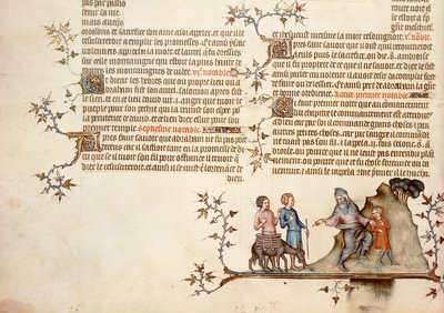 Il sacrificio di Isacco, dalla Bibbia di Jean de Sy, c.1355 da French School