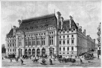 La Sorbona rinnovata nel 1887, dalla rue des Ecoles. da French School