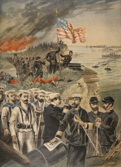 La guerra ispano-americana: sbarco a Guantanamo, illustrazione da Le Petit Journal: Supplement illustre, 1898 da French School