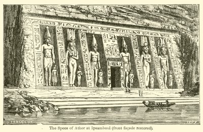 Lo Speos di Athor a Ipsamboul, facciata anteriore restaurata da French School