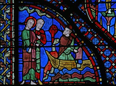 San Giacomo: Almongenes (Hermogines) getta i suoi libri in mare (dettaglio) da French School
