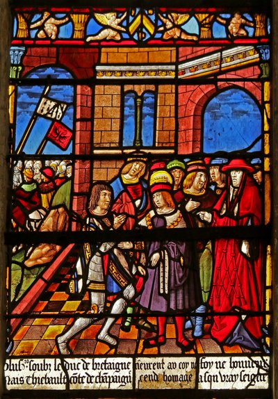La finestra di San Luigi: Omaggio del Conte Thibault IV a San Luigi da French School
