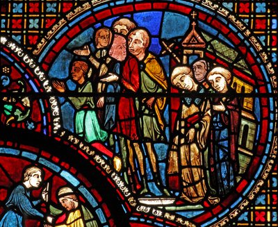 La finestra di San Lubino: una processione lascia una chiesa da French School
