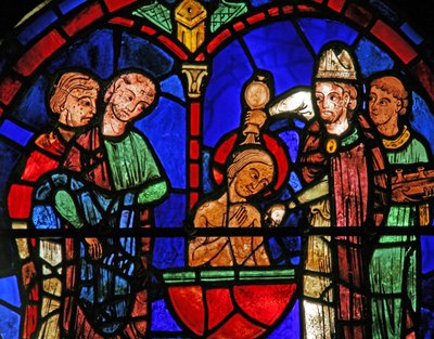 La finestra di San Martino: il battesimo del santo da French School