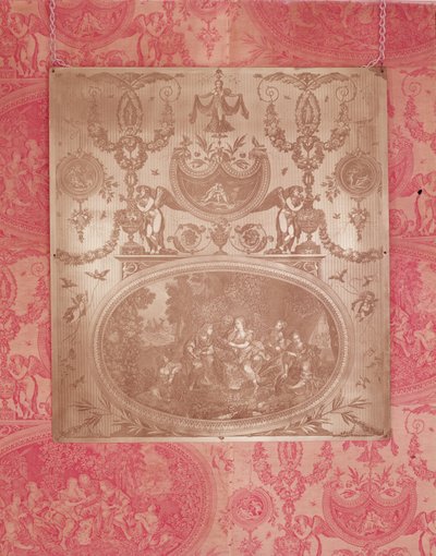 La storia di Telemaco, tavola per la stampa su tessuto Toile de Jouy da French School
