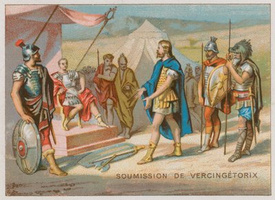 La sottomissione di Vercingetorige a Cesare da French School