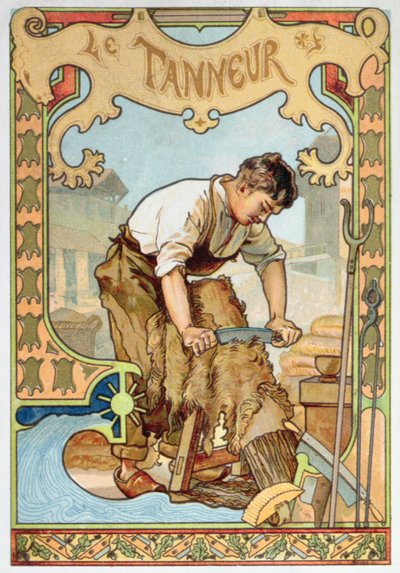 Il conciatore, illustrazione da un libro sui mestieri, c.1899 da French School