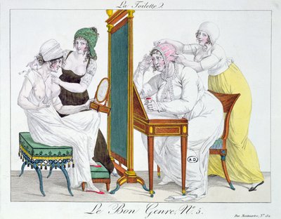 La toilette, dalla serie Le Bon Genre, inizio XIX secolo da French School